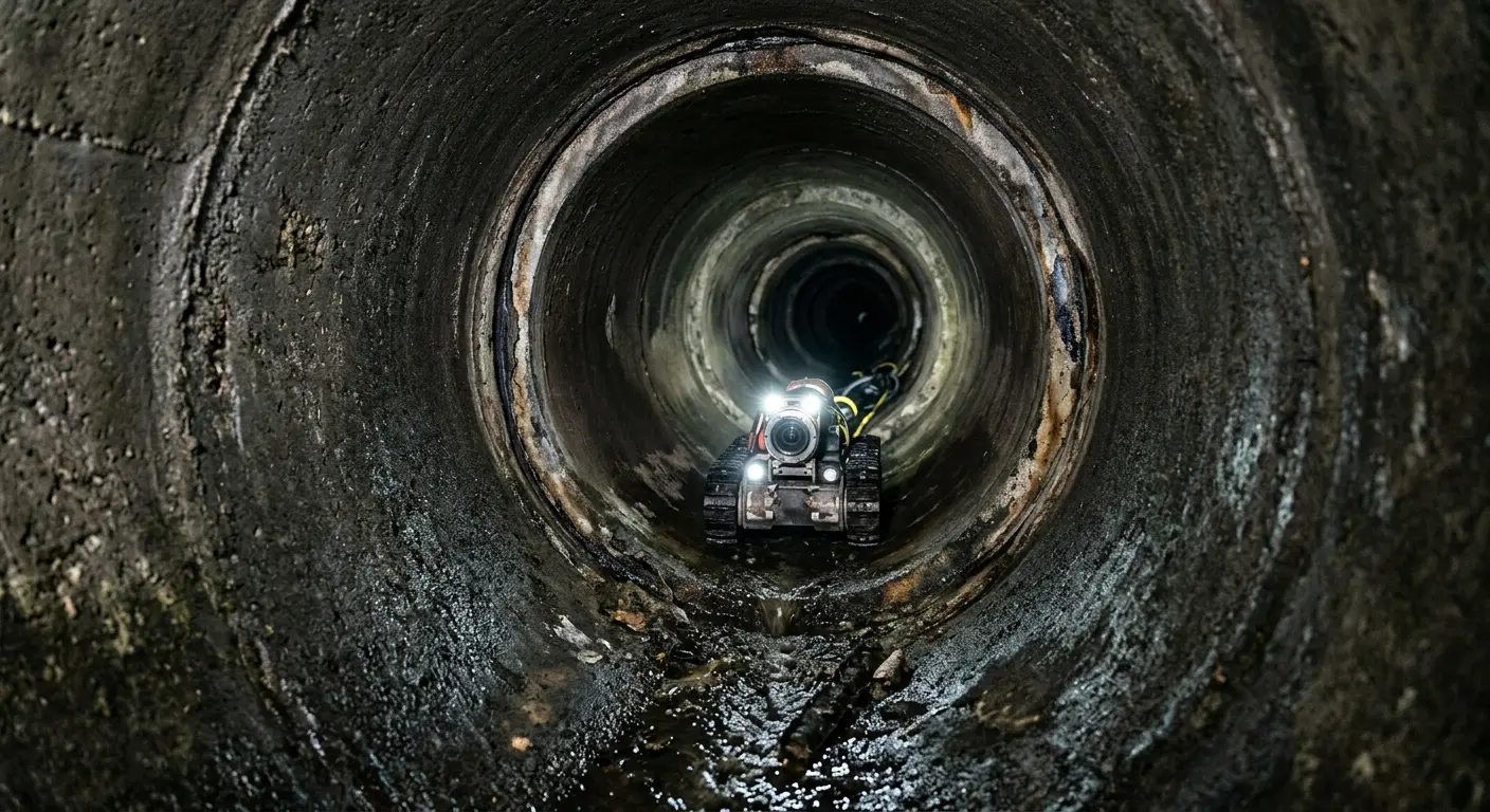Robotic sewer camera inspecting pipe interior for Drain Snake Service in CaÃ±on City